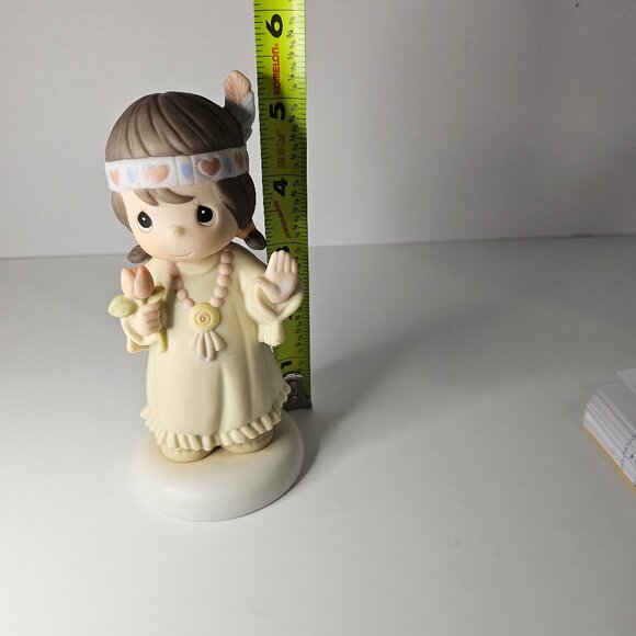 Precious Moments Collection 1992 Porcelain "Bless-Um You" Figurine Native Americ - Picture 7 of 9